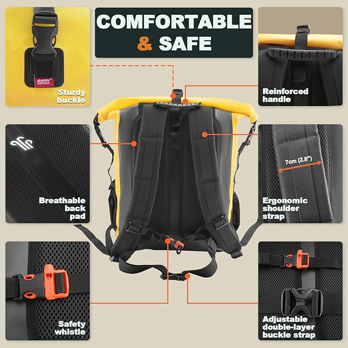 OSAH DRYPAK Waterproof Backpack Dry Bag 25L/35L/55L/85L – Heavy Duty Roll-Top - Image 4