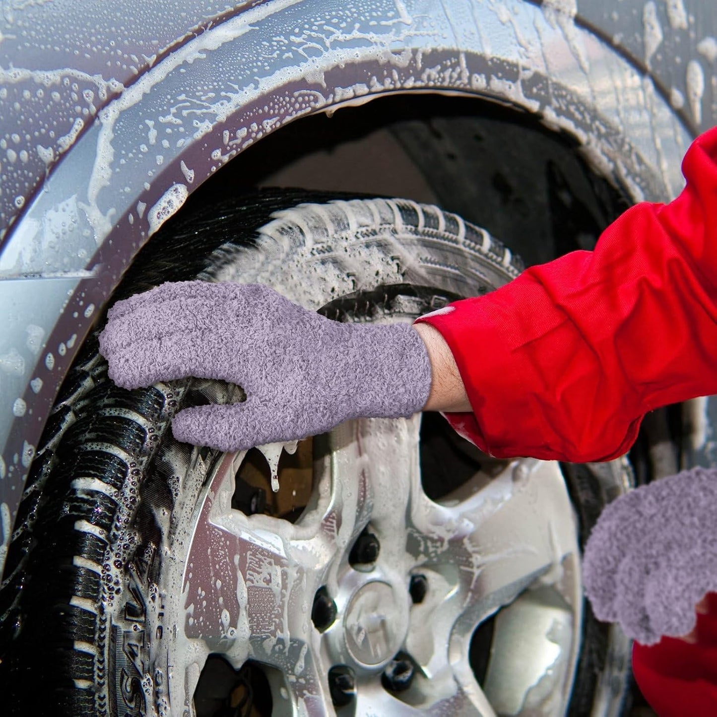 Patelai 3 Pairs Microfiber Plant Dusting Gloves Leaf Cleaning Gloves for Indoor Plants, Blinds, Furniture, House(Large,Pink, Nude, Light Purple)