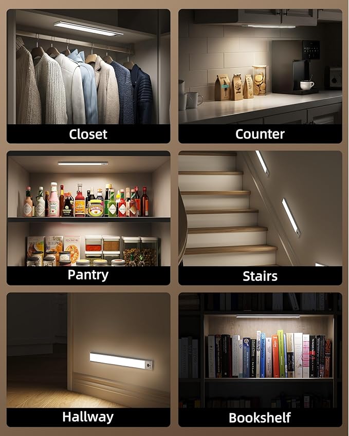EZVALO 16.5-inch Under Cabinet Lighting, 4000mAh Rechargeable Motion Sensor - Image 7