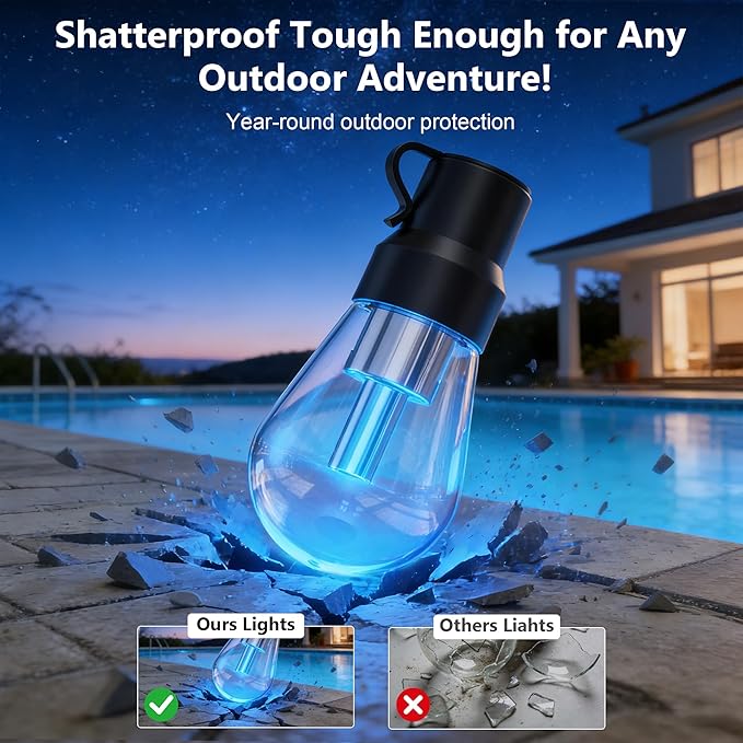 Beizelte Outdoor String Lights, 200FT RGB+IC Outside Light Dimmable - Image 4