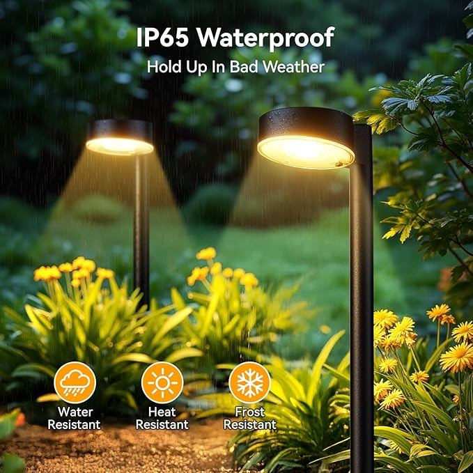 Ahaorigin 6 Pack Solar Pathway Lights Outdoor, 12 Brighter LED Solar Lights - Image 3