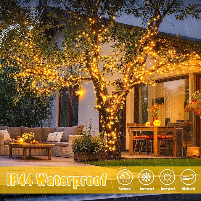 JMEXSUSS 2 Pack Solar String Lights Outdoor Waterproof, Total 66 FT 200 LED - Image 6