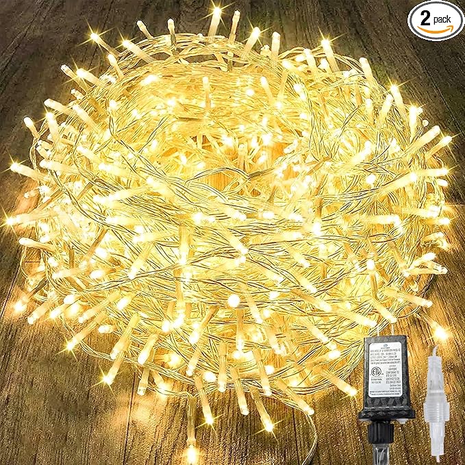 480LED 176FT Connectable String Lights Indoor Outdoor Clear Wire | Warm White by KAQ