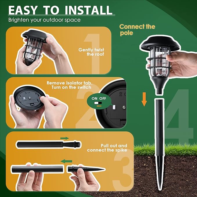 SOLPEX Solar Lights for Outside, Solar Outdoor Pathway Garden Lights Waterproof - Image 8