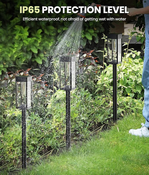 12 Pack Bright Solar Pathway Lights Outdoor, IP65 Waterproof Auto On/Off Solar - Image 2