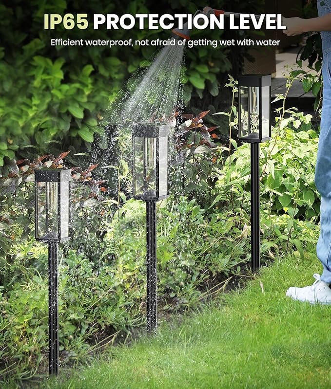 NEWMESSI 12 Pack Bright Solar Pathway Lights Outdoor, IP65 Waterproof Solar - Image 2