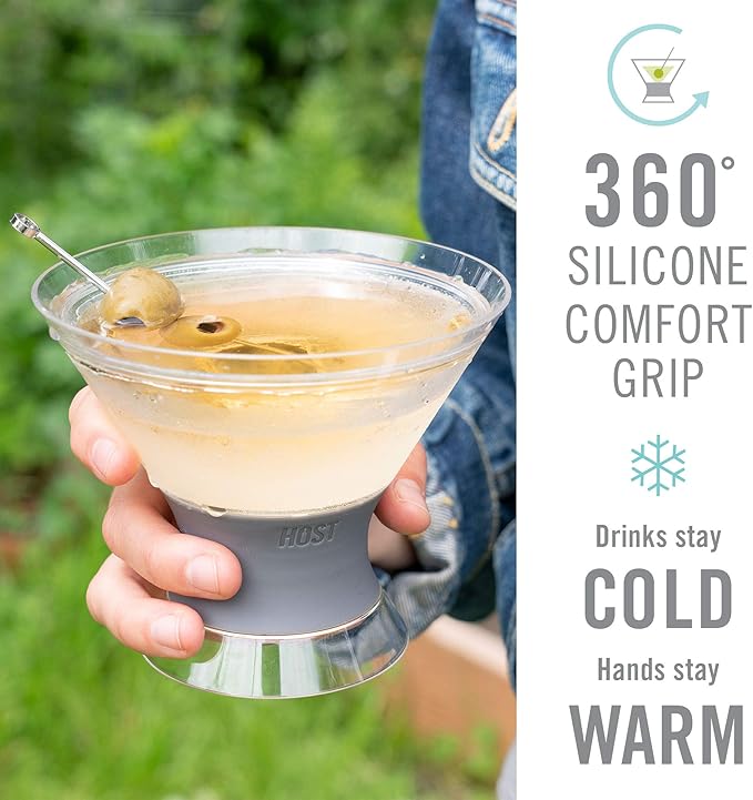 HOST Freeze Insulated Martini Cooling Cups, Plastic Freezer Gel Chiller Double - Image 6