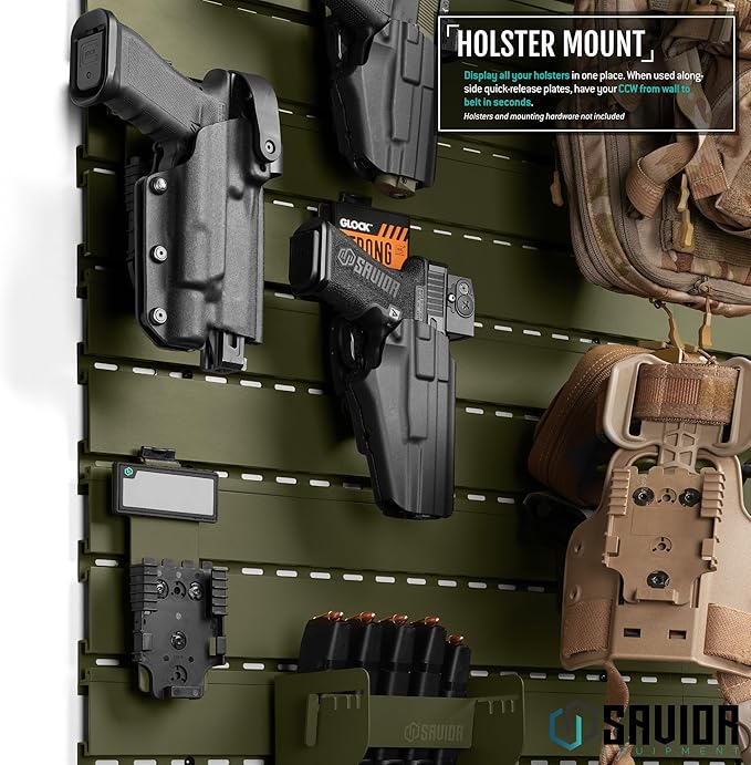 Savior Equipment Wall Rack System Tactical Universal Pistol Holster Holder - Image 2