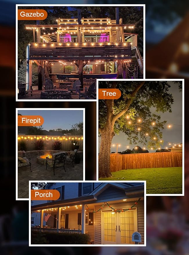 GPATIO Outdoor String Lights, 60FT Waterproof Patio Lights - Image 6