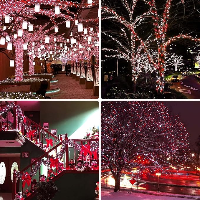OZS 2PK 240LED Solar String Lights Outdoor Waterproof | Solar Christmas Tree - Image 9