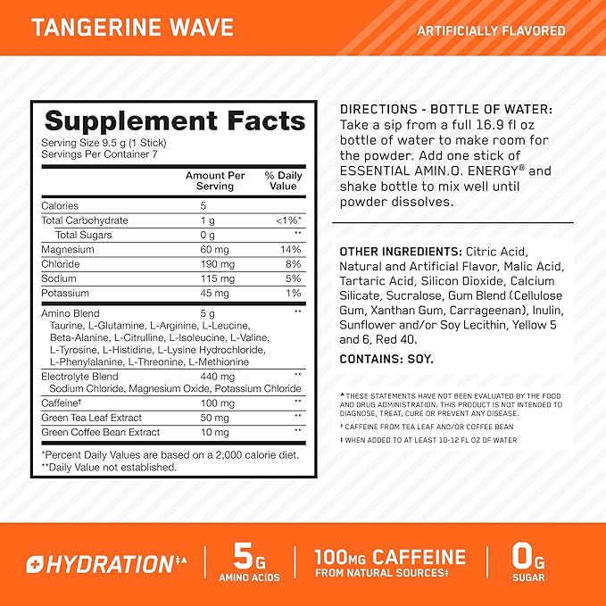 Optimum Nutrition Essential Amino Energy Plus Electrolytes Stick Packs - Image 3