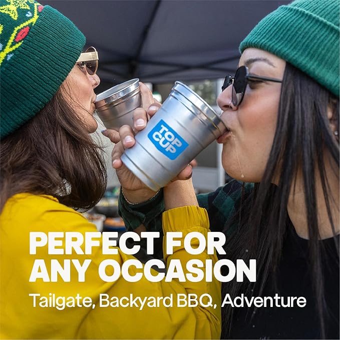 Top Cup – 9 Ounce, Reusable Aluminum Party Cups | Cold-Holding, Recyclable - Image 4
