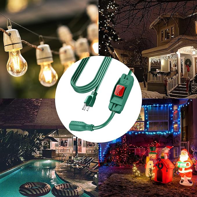 Extension Cord with Switch On/Off Waterproof Switch 25Ft No Plugging and - Image 5