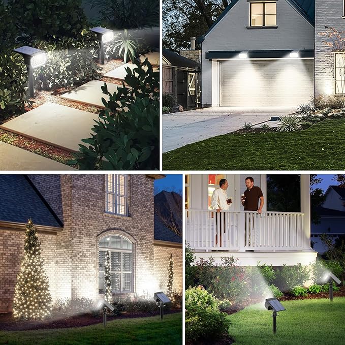 Tadyreal Solar Spot Lights Outdoor 6 Pack, Solar Landscape Spotlights Waterproof - Image 2