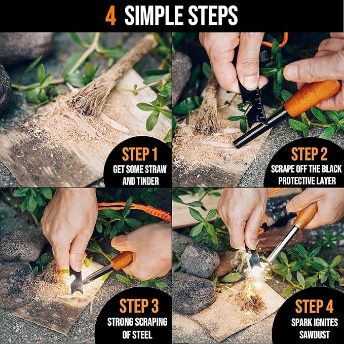 onlyfire Fire Starter Survival Tool, Ferro Rod Kit - Image 4