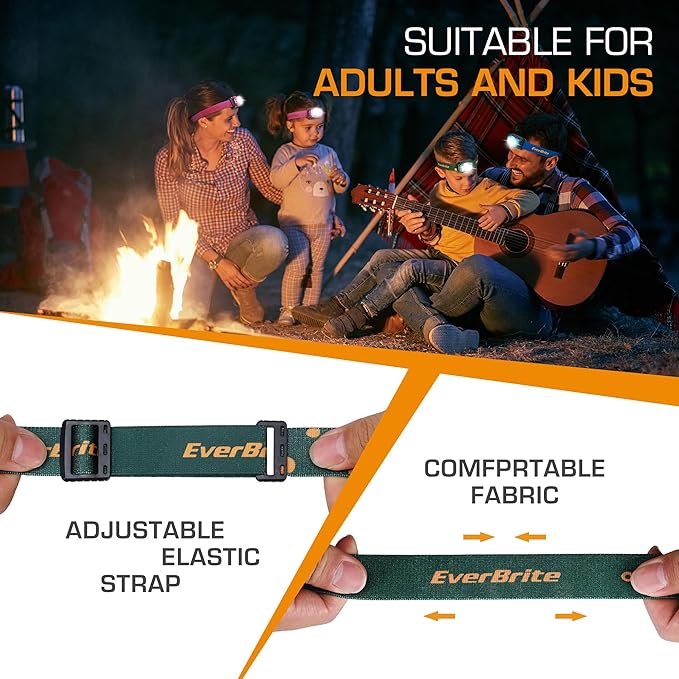 EverBrite Rechargeable Headlamp, 2 Pack Kids Headlamp - Image 8