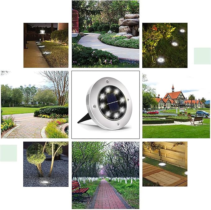 INCX 4.6 inch Solar Lights for Outside, 8 Pack Solar Light Outdoor Waterproof - Image 6