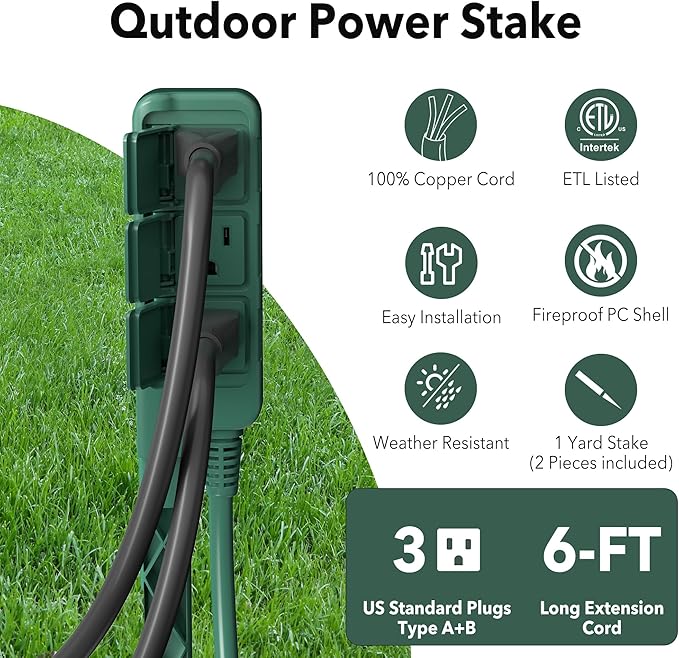 HBN Outdoor Power Stake Waterproof - Image 3
