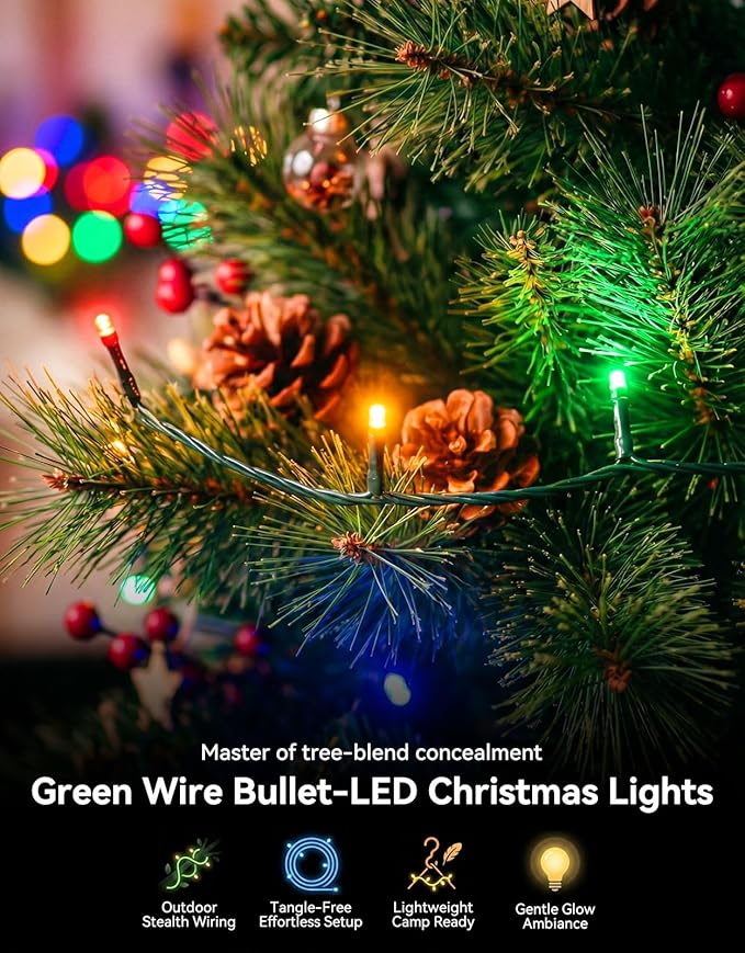 LitHome 99FT 300 LED String Lights Outdoor Indoor, 8 Modes Waterproof Christmas - Image 6