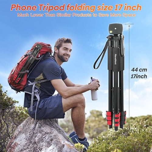 65" Phone Tripod Stand, Tripod for iPhone & Camera - Image 2