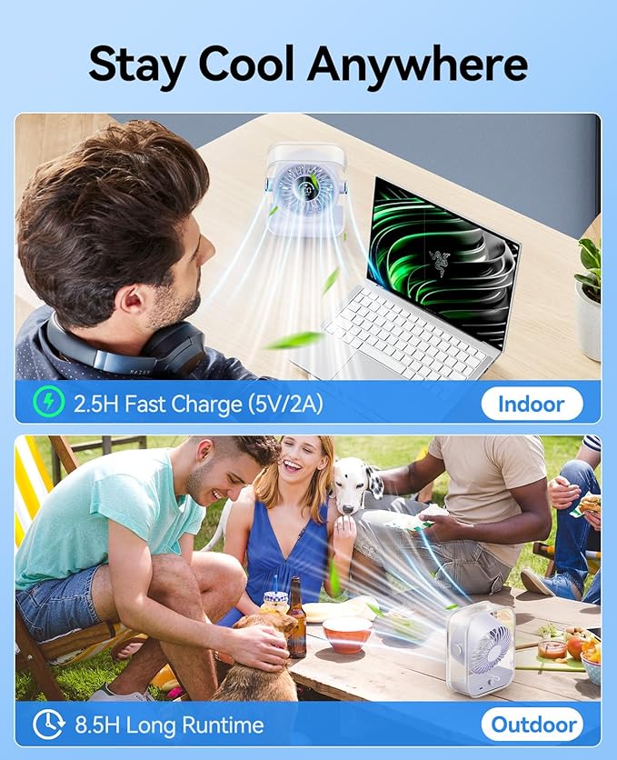 KIMMOO USB Desk Fan, Quiet Table Fan - Image 8