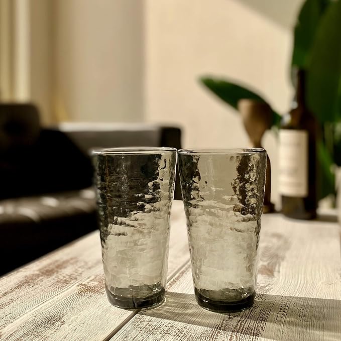 KLIFA- RIPPLE- 22.5 ounce, Acrylic Highball Drinking Glasses, Shatter-proof Cups - Image 6