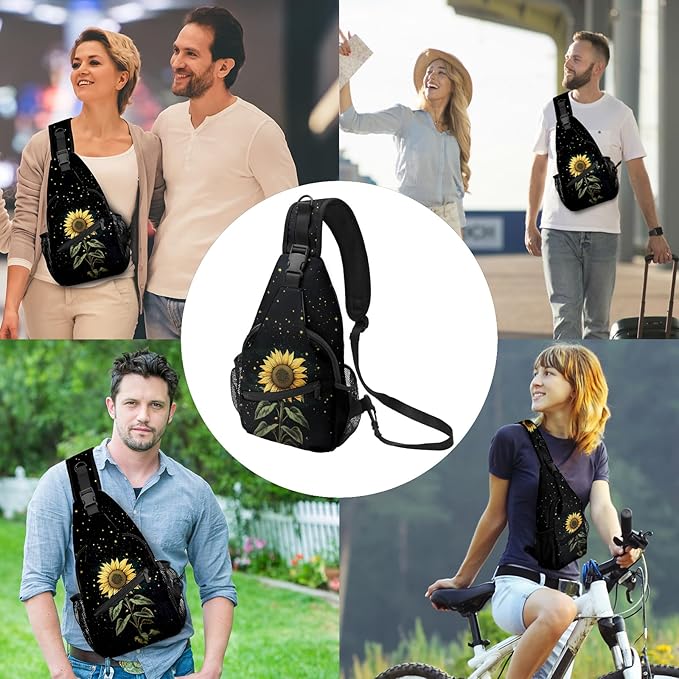 FyLybois Sunflower Sling Bag for Women Lightweight Crossbody Backpack Casual - Image 2