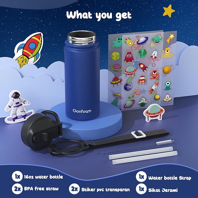 Kids Water Bottle, 16oz Kids Water Bottle - Image 4