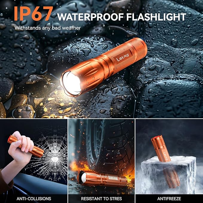 LETMY Tactical Flashlight S2000-2 Pack Bright Military Grade LED Flashlights - Image 5