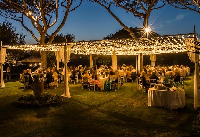 Solhice LED Curtain Lights Outdoor 50ft x10ft, 1000 LED Plug in Hanging String - Image 9