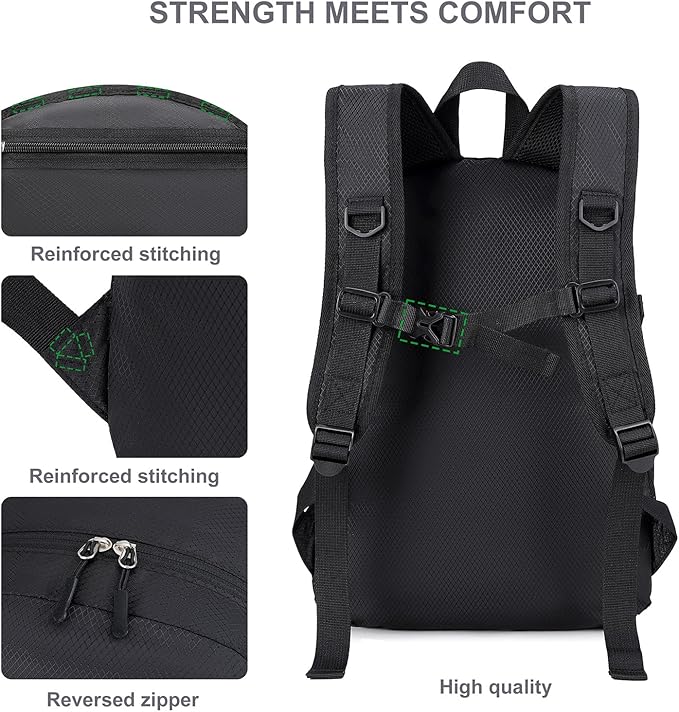 Lightweight Hiking Backpack 30L Packable Foldable Daypack Collapsible Travel - Image 9