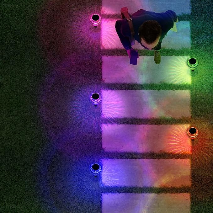 Priddop Solar Lights Outdoor Pathway Waterproof 16 Pack Color Changing LED - Image 5