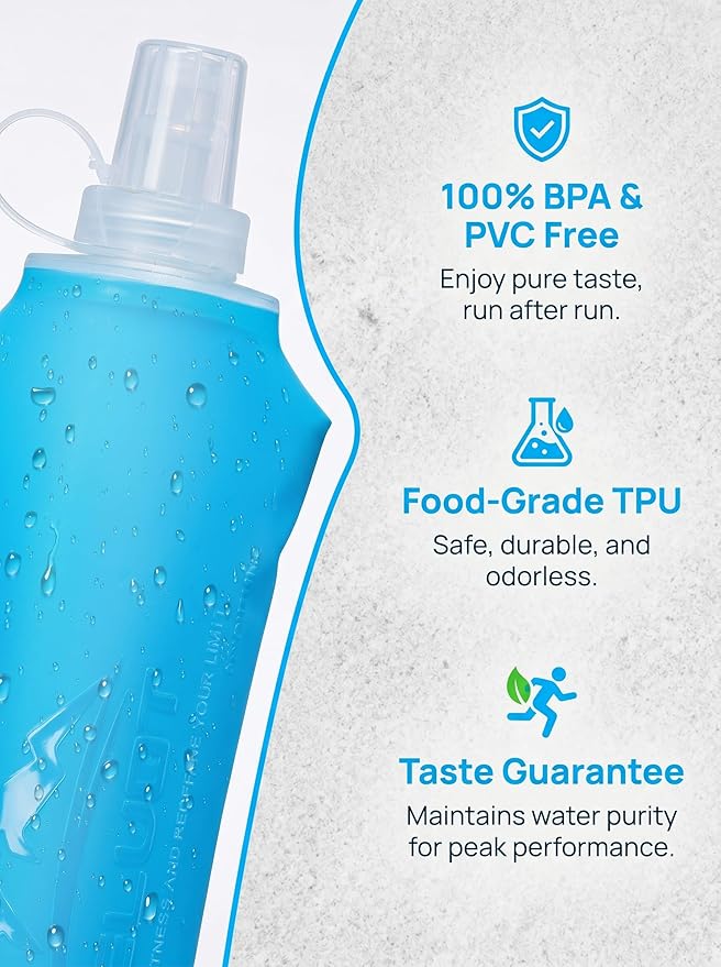 Zelvot Running Vest Soft Flask, BPA-Free 500ml Collapsible Water Bottle - Image 7