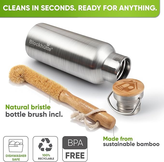 Blockhütte Vacuum Insulated Stainless Steel Water Bottle - 17 oz I Wide Mouth - Image 3