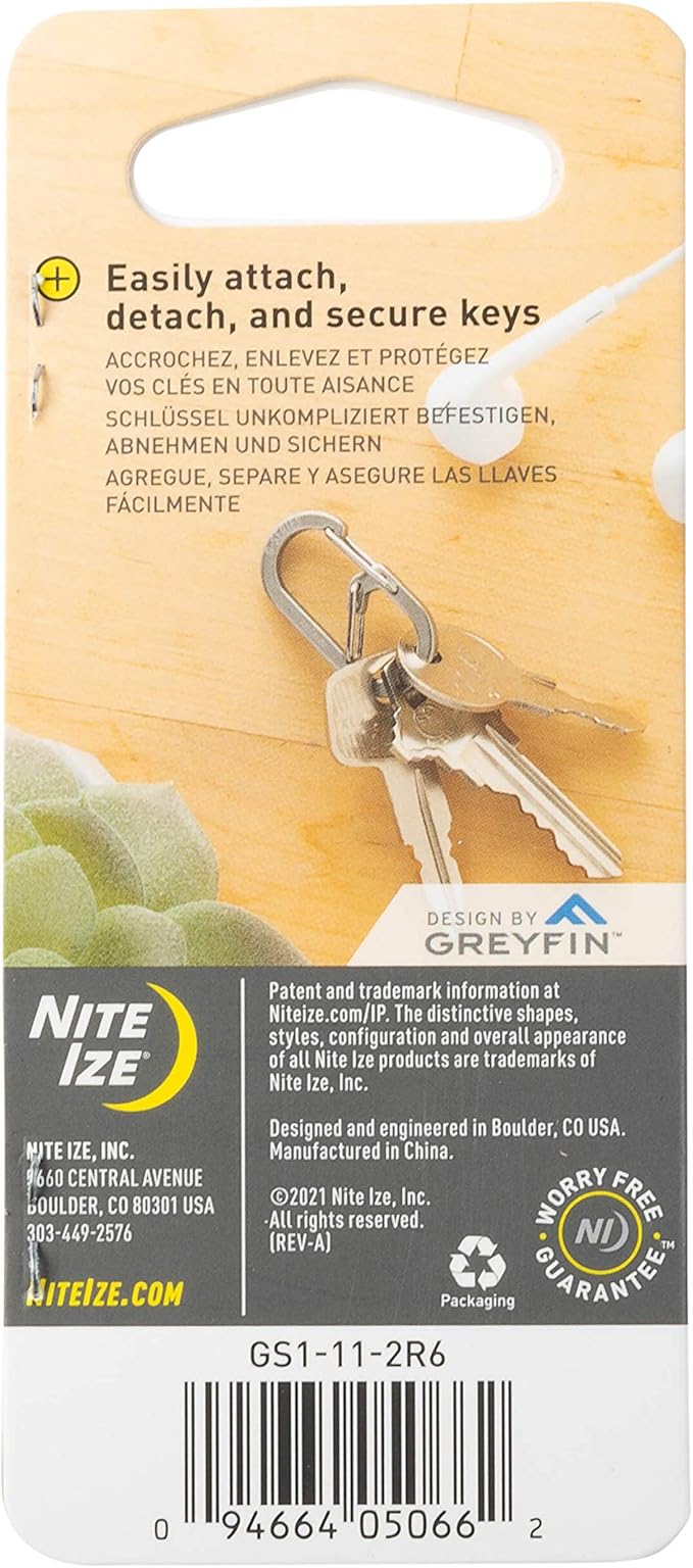 Nite IZE GS1-11-2R6 G-Series Dual Chamber Carabiner, Size #1, Stainless Steel - Image 8