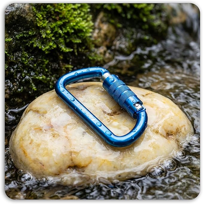 FresKaro 3inch 12kN-2698lbs Auto Locking Carabiner Clips, Solid D Shape - Image 7