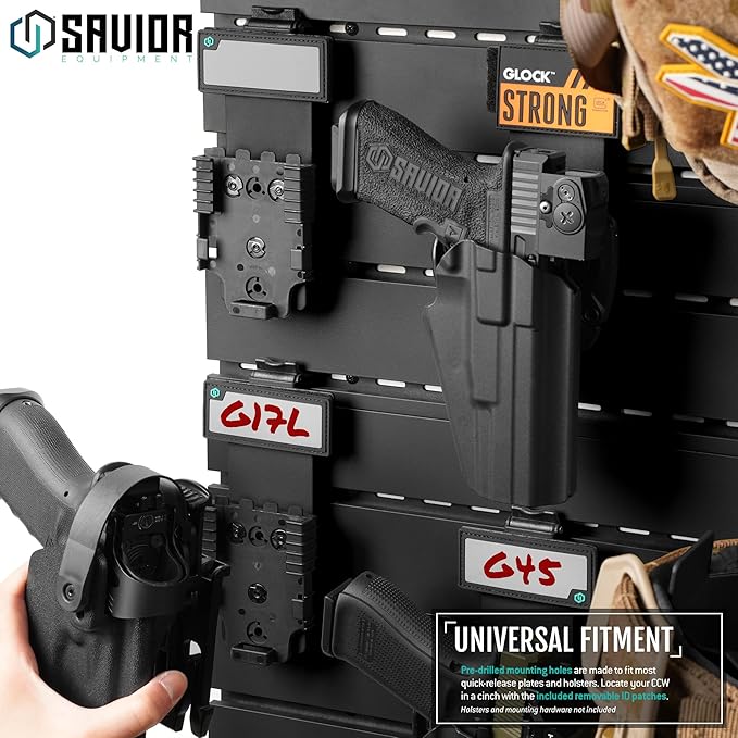 Savior Equipment Wall Rack System Tactical Universal Pistol Holster Holder - Image 3
