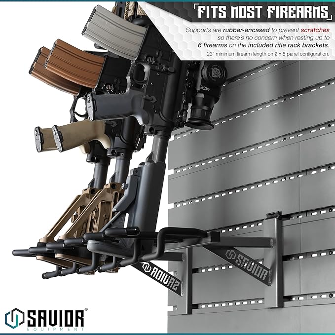 Savior Equipment Wall Rack System Heavy-Duty Steel Tactical Rifle Carbine - Image 4