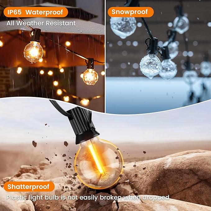 OHLUX Outdoor String Lights, 27FT LED Patio Lights - Image 3