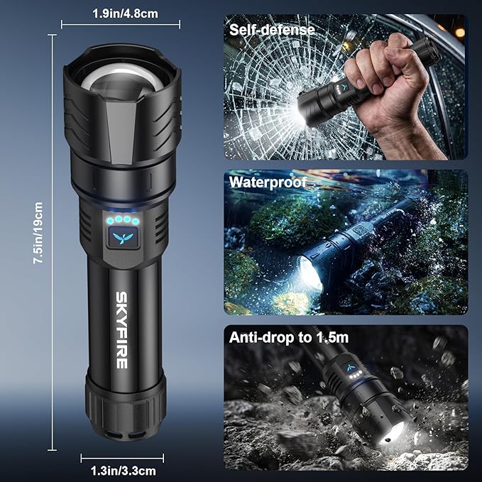 SKYFIRE Rechargeable Flashlights High Lumens - Image 7