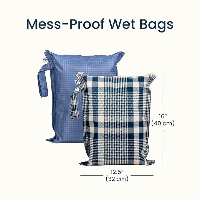 Tiny Twinkle Mess Proof Wet Bags | 2-Pack Reusable Waterproof Wet Bags - Image 6