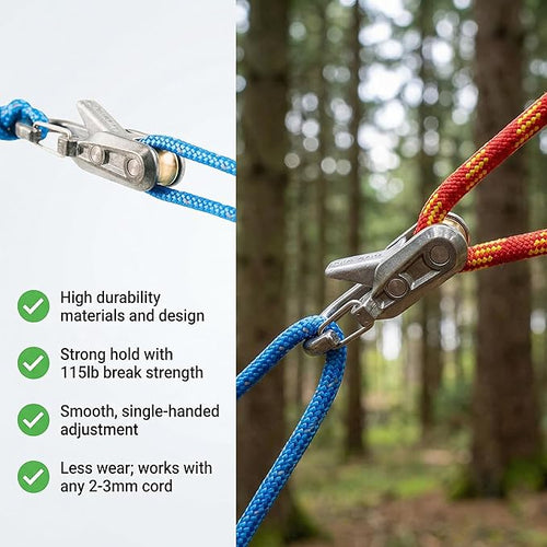 6-Pack Rope Tensioner Paracord Adjusters, Rope Tightening Tool, Knot-Free - Image 2