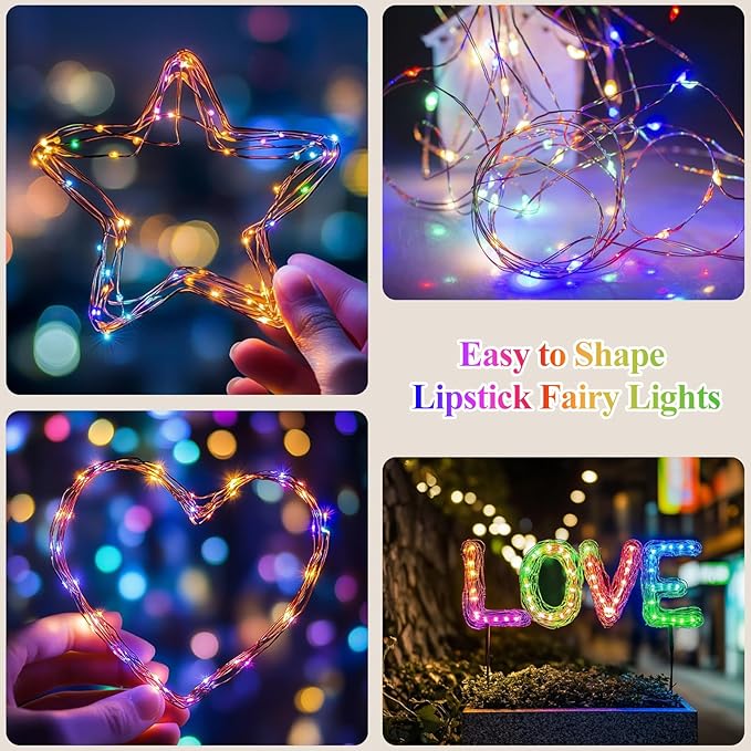 Lakumu 32FT Fairy Lights Battery Operated String Lights, Rechargeable Twinkle - Image 6