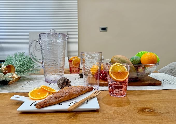 KLIFA- RIPPLE- 22.5 ounce, Acrylic Highball Drinking Glasses Cups, Stackable - Image 7