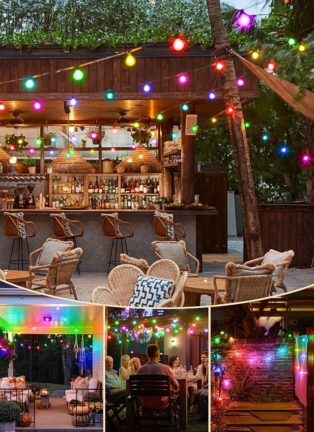 Brightown Outdoor String Lights 29 Feet G40 LED Patio Lights, 13 Plastic Edison - Image 7