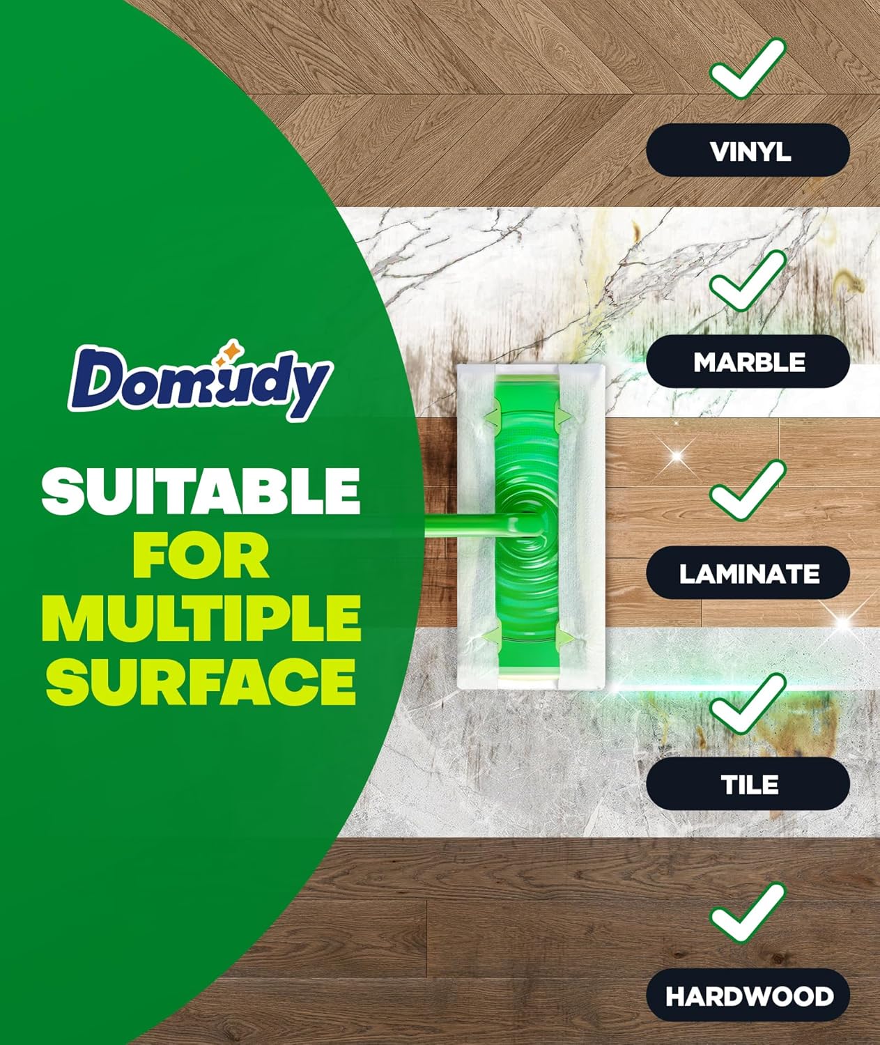 60 Count Heavy Duty Dry Sweeping Cloths Refills for Swiffer Sweeper Mop, Deep Clean Sweeper Pet Mop Pads for Multi Surface Floor Mopping & Cleaning, Disposable Dry Pad Refills Floor Duster, Unscented