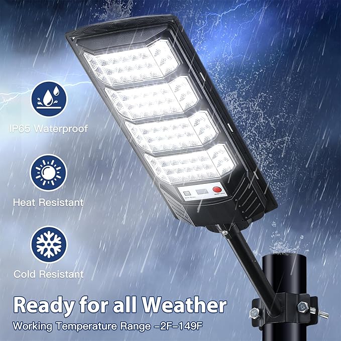 Yusist 4 Pack Solar Street Lights Outdoor Waterproof, 6500K LED Motion Sensor - Image 6