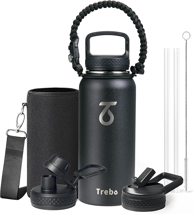 Trebo 32 oz Water Bottle Insulated by StayHotStayColdStayGreen