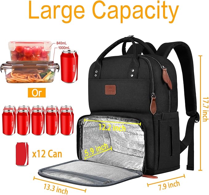 MATEIN 17 Inches Lunch Backpack, Extra Large Lunch Box - Image 3