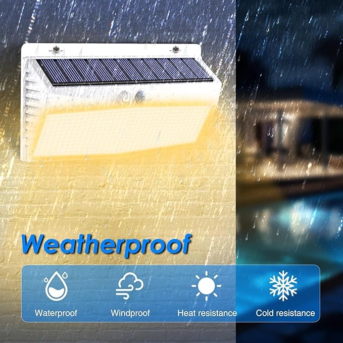 Peasur 1 Pack 368 LED Solar Lights Outdoor Motion Sensor, Solar Fence - Image 2
